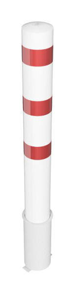 Schake stalen buispaal Ø 193 x 3,6 mm afneembaar, thermisch verzinkt / wit gecoat zonder sluiting, totale lengte: 2000 mm, 40192HB
