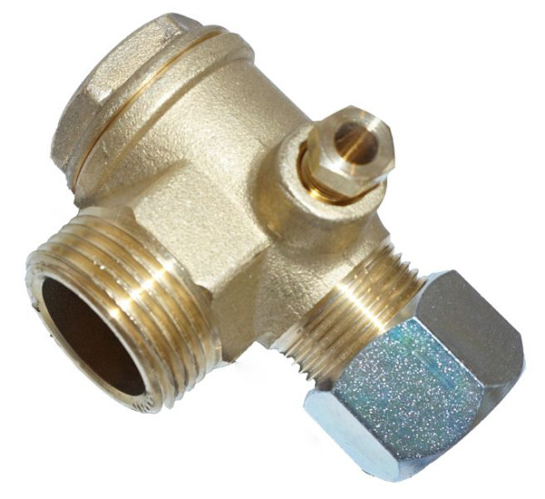 AEROTEC terugslagklep 1 inch AG - 15 mm buis - met ontlastaansluiting, 9048076
