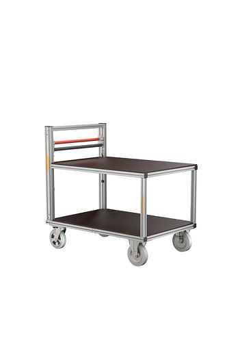 DENIOS rolcontainer, lage en halfhoge bordessen, van weerbestendig houten zeefdrukkarton, 305153