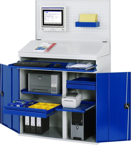RAU computerkast - model 61, B1100xD520xH1770mm, middensteun voor het verdelen van de inbouwbreedte in 1xB650mm (links) en 1xB450mm (rechts), 07-1100T-M61.11