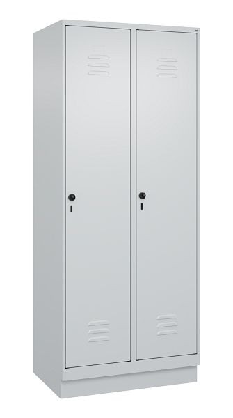 C+P Umkleidespind Classic PLUS, Sockel, 2 Abteile, 1950x800x500mm, 7035/7035, Drehriegel, 080020-22 S10009