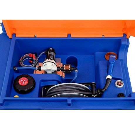 Cemo Blue-Mobil Easy 980 l, Premium, elektrische pomp 12 V, container met kraanogen, klapdeksel, teller K24, slanghaspel 8 m, niveau-indicator, 11146