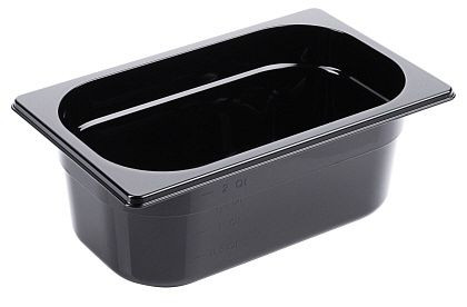 Contacto GN-bak 1/4, 100 mm polycarbonaat, zwart, 3814/100