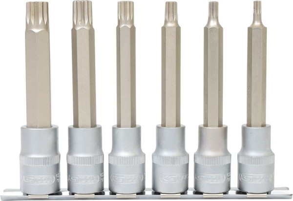 KS Tools 1/2" bitdoppenset XZN, lang, 6-delig, M5-M14, 911.1358