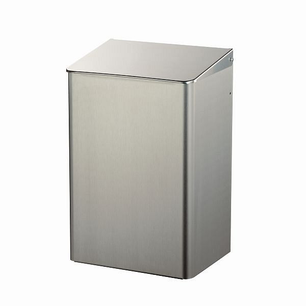 Air Wolf afvalbak met 15 liter inhoud, Omicron II serie, H x B x D: 417 x 274 x 213 mm, geborsteld roestvrij staal, 35-782