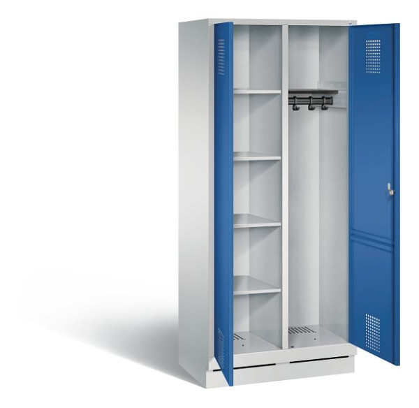 C+P reinigingsmiddelenkast Evolo, H1800xW810xD500mm, kleur: lichtgrijs / gentiaanblauw, 48160-22 S10066