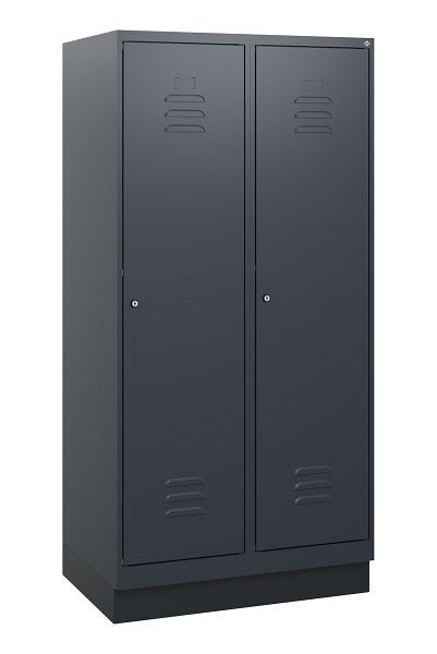 C+P luierkluis Classic PLUS, onderbouw, 2 vakken, 1630x800x500mm, 7016/7016, cilindersloten, 0800205-22 S10027
