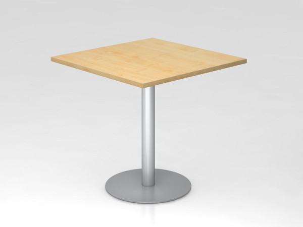 Hammerbacher vergadertafel 80x80cm esdoorn/zilver, zilver frame, VSTF88/3/S