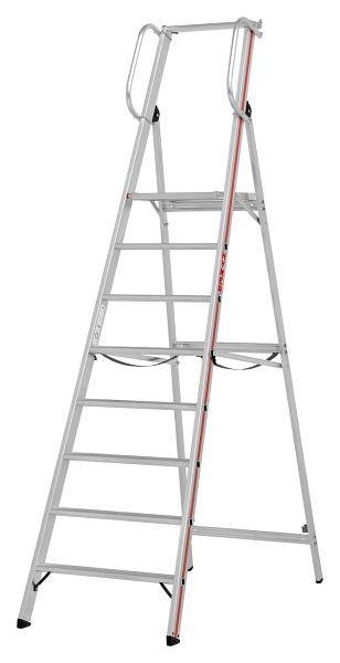 HYMER platformladder met leuning, 8 treden, stahoogte 1,85 m, 808008