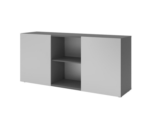 Hammerbacher dressoir met schuifdeuren 1780, 2 OH, romp: grafiet / voorkant: grijs, 160 x 42 x 74,8 cm (BxDxH), V1780/G/5