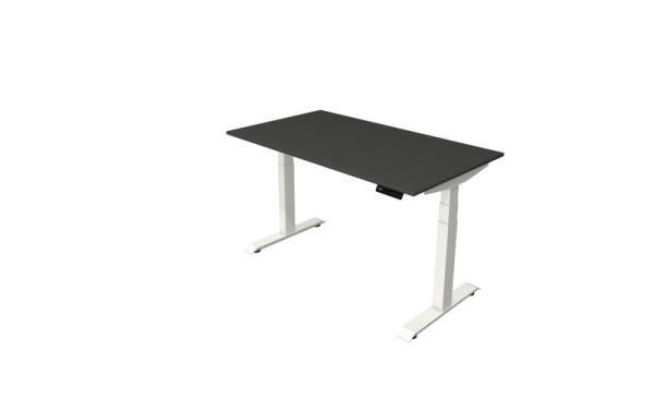 Kerkmann sta-/zittafel Move 4 nieuw 140 x 80 cm frame wit, tafelblad antraciet, 10091013