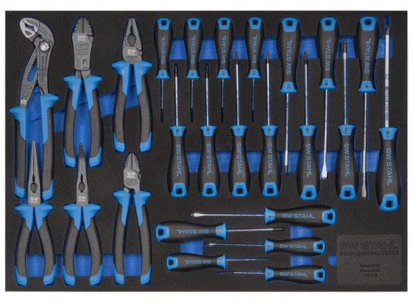 SW-Stahl werkplaatswagen assortiment, schroevendraaiers en tangen, 25 stuks, Z3011-6