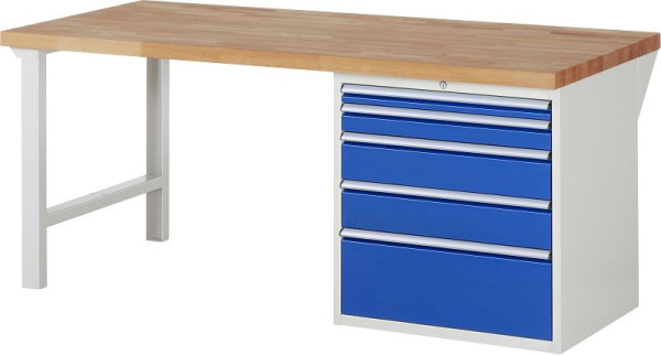 RAU werkbank serie 7000 - modulair ontwerp, onderbouwbak (5x XL lade), 2000x840x900 mm, 03-7611A1-209B4S.11