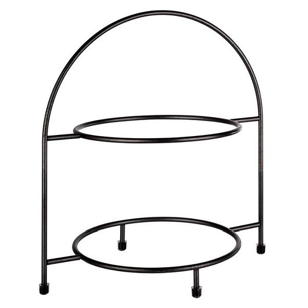 APS serveerrek -INDUSTRIAL-, 29 x 19,5 cm, hoogte: 30 cm, metaal, antraciet, voor 2 borden, binnenring ca. Ø 18 cm, 33208