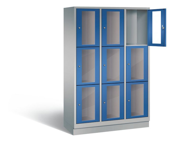 C+P lockerkast Classic, H1800xB1200xD500mm, kleur: wit aluminium / gentiaanblauw, 8020A323 S10011
