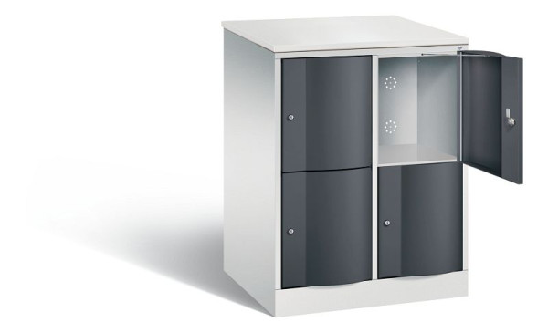 C+P XL lockerkast Resisto, H1077xB772xD640mm, kleur: lichtgrijs / zwartgrijs, 8472-273 S10055
