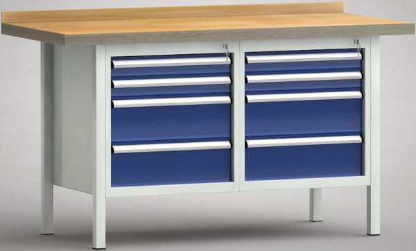 KLW professionele werkbank - 1500 x 700 x 905 mm L x D x H (ERGO uitvoering), WP177E-1500M45-E7035