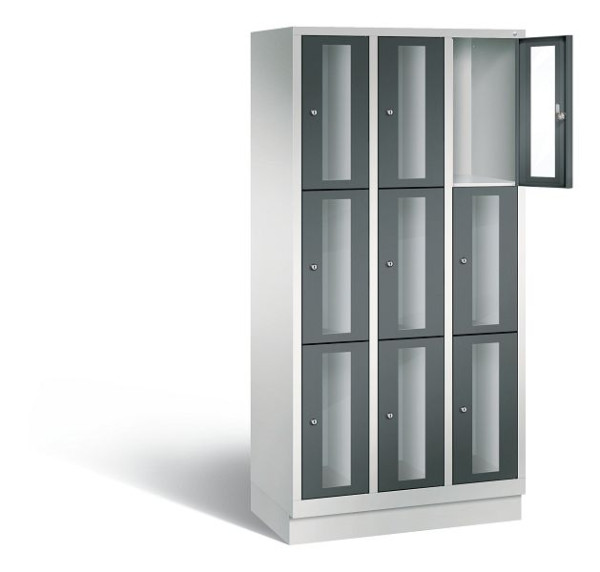 C+P lockerkast Classic, H1800xB900xD500mm, kleur: lichtgrijs / antracietgrijs, 8020A303 S10024