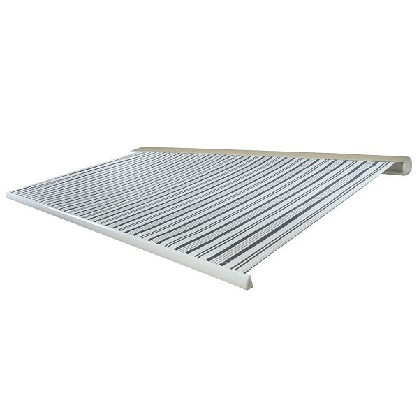 Mendler elektrische cassetteluifel T122, luifel volle cassette 4x3m, polyester grijs/wit, 36160+34295+34432