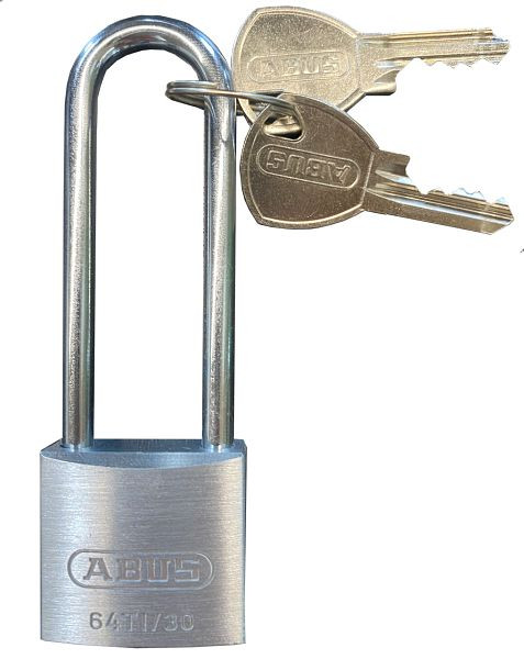 Schake hangslot 40x32x10mm, 6mm beugel, beugel: 6mm, breedte: 22mm, hoogte 63mm inclusief 2 sleutels, verschillend sluitend, E1VHB-L63