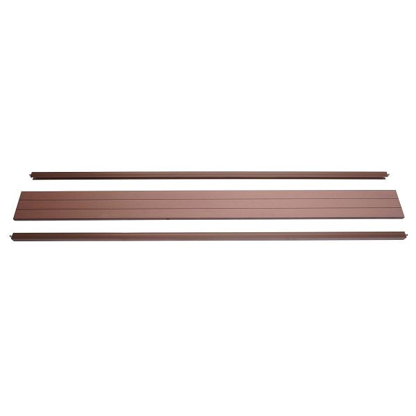 Mendler eindset voor WPC inkijkbescherming Sarthe, eindprofiel windbescherming, aluminium paal, 180cm, bruin, 76259