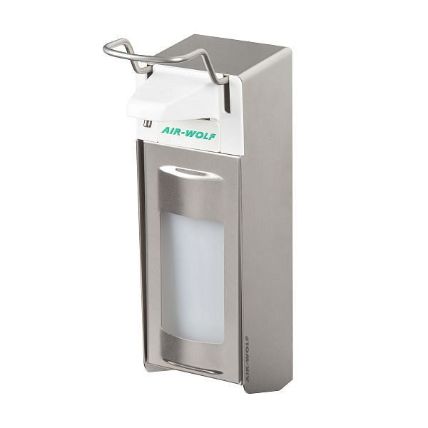 Air Wolf desinfectiemiddel- en zeepdispenser, Omicron II-serie, H x B x D: 330 x 95 x 168 mm, geborsteld roestvrij staal, 35-455