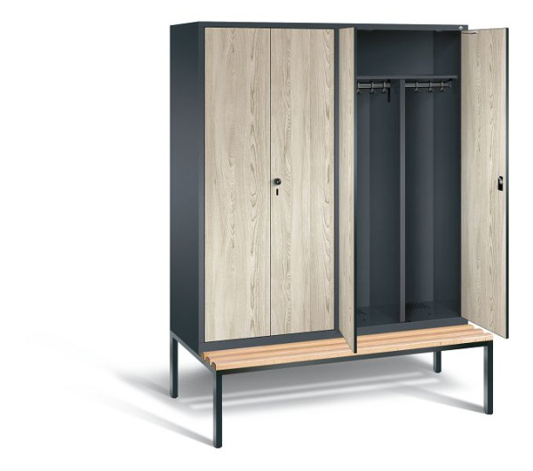 C+P zwart wit kastje Evolo, H2090xB1590xD815mm, kleur: antracietgrijs / decor Sen ash, 48052-42 S10127