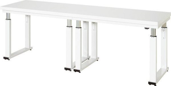 RAU werkbank serie adlatus 600, B2500 x D700 x H740-1140 mm, werkblad met harde laminaatbekleding (HPL), dikte 40 mm, 08-WB-250-070-H