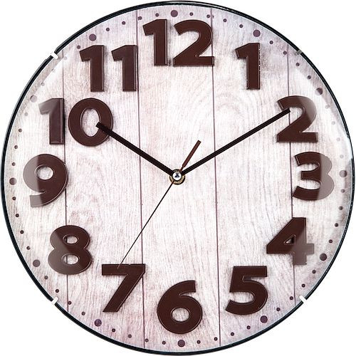 Technoline quartz wandklok, houtlook, kunststof, afmetingen: Ø 30 cm, WT 7430