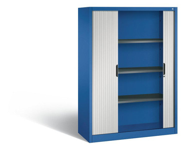 C+P rolluikkast Omnispace, H1660xB1200xD420mm, kleur: gentiaanblauw/lichtgrijs, verzonken greep, 4 niveaus, 3213-00 S10129