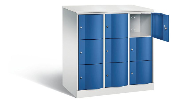C+P XL lockerkast Resisto, H1255xB1148xD640mm, kleur: lichtgrijs / gentiaanblauw, 8573-373 S10150