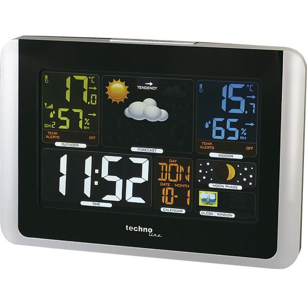 Technoline weerstation, radioklok DCF-77 met handmatige instelmogelijkheid, afmetingen: 175 x 123 x 25 mm, WS 6442