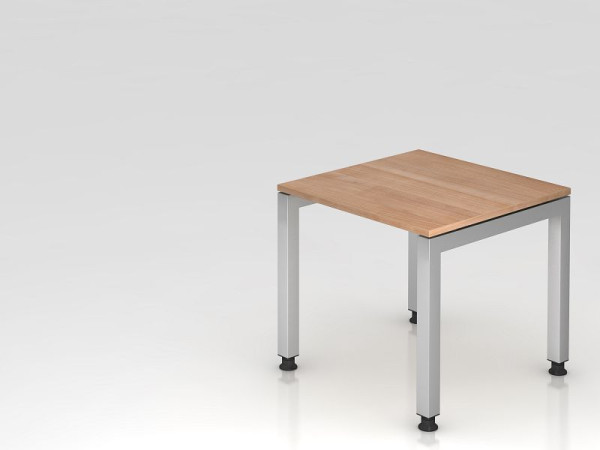 Hammerbacher bureau U-voet vierkant 80x80cm walnoot, rechthoekige vorm, zwevend blad, VJS08/N/S