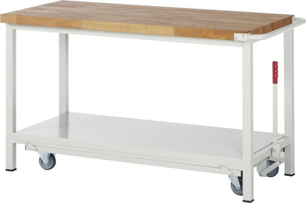 RAU werkbank met neerlaatbaar onderstel serie 8000, 1500x880x700 mm, 05-8000-6-157B4F.12