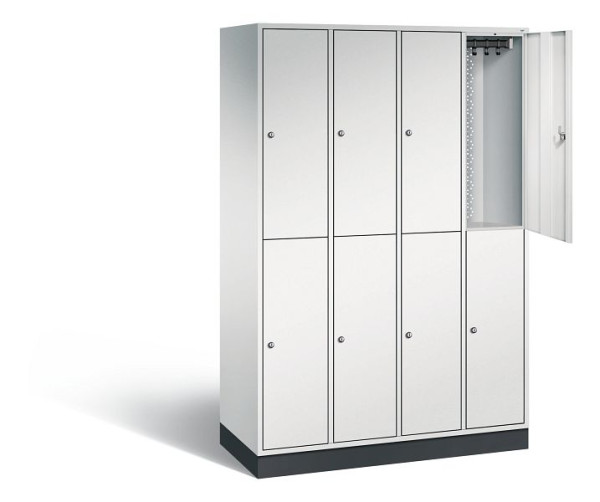 C+P locker, dubbellaags intro, H1950xB1220xD490mm, kleur: lichtgrijs, 8270-401 S10000
