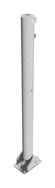 Schake afzetpaal stalen buis Ø 60 x 2,5 mm opklapbaar voor hangslot, voor deuvelbevestiging met voetplaat, 460UV