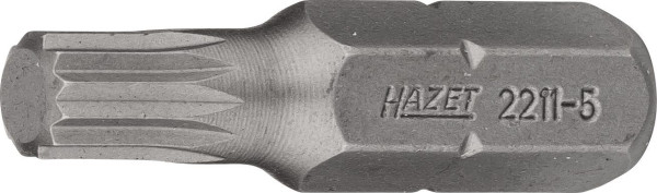 Hazet bit, massief zeskant 6,3 (1/4 inch), inwendig meertands profiel XZN, M5, 2211-5