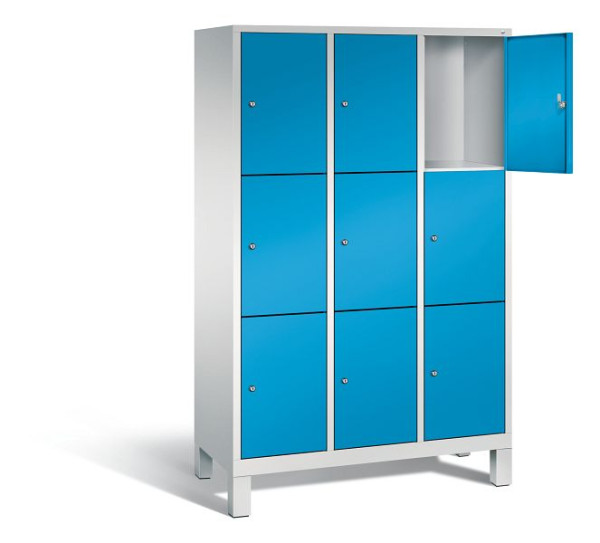 C+P lockerkast Evolo, H1850xB1200xD500mm, kleur: lichtgrijs/lichtblauw, 48010-323 S10042