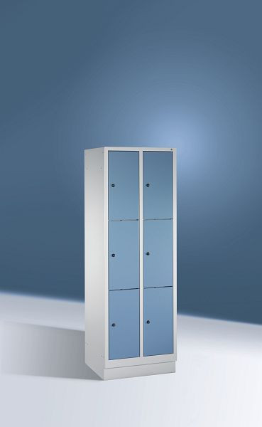 C+P zwart wit kastje Evolo, H1800xB610xD500mm, kleur: lichtblauw, 48022-20 S10130
