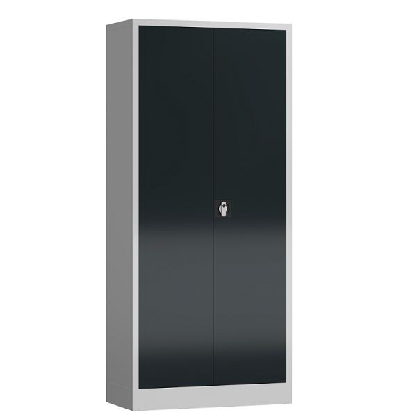 Lüllmann ClassiX multifunctionele draaideurkast, 1800 x 800 x 380 mm, lichtgrijs/antracietgrijs, X-545528