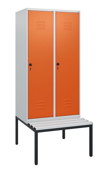 C+P luierkluis Classic PLUS, met onderbank, 2 vakken, 1950x800x815mm, 7035/2004, draaibare sluiting, 0800505-22 S10064