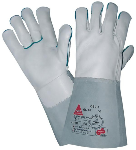 Hase Safety OSLO, 5-Fg.-Sicherheitshandschuhe für Schweisser, Größe: 10, VE: 6 Paar, 100500-10