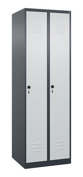 C+P multifunctionele kast Classic PLUS, wasruimte, 2 vakken, 1850x600x500mm, 7016/7035, veiligheidsdraaigrendel, deuren rechtsaanslag, 080000-20B S10011