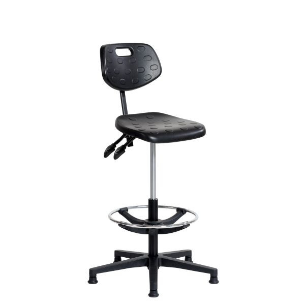 SOFAME werkstoel ERGODYN met glijders en voetring, zithoogte 56-82, polyamide onderstel, W050050013