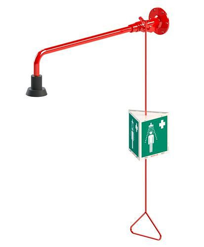 B-SAFETY lichaamsdouche, rood, wandmontage, DVGW, 306262