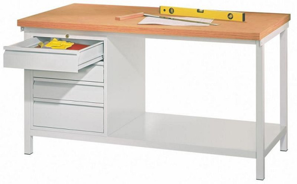 Pavoy Werkbank 1500, 1 Boden + 1 Block mit 4 Schubladen, 58587-150-000-910