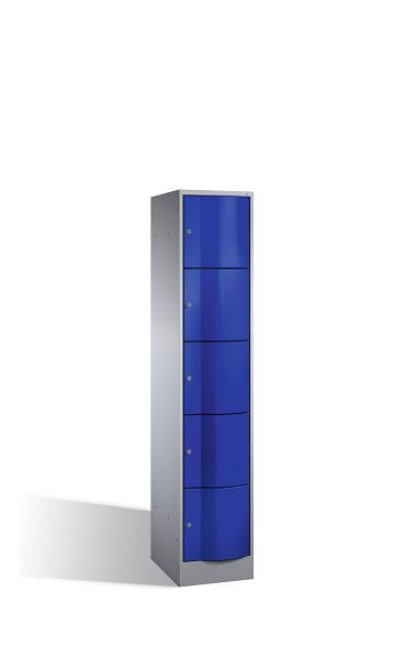 C+P lockerkast Resisto, H1950xB396xD540mm, kleur: wit aluminium / gentiaanblauw, 8570-172 S10220