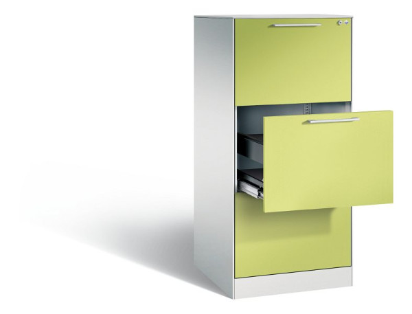 C+P hangarchiefkast Asisto, H1310xB562xD600mm, kleur: lichtgrijs / virid groen, beugelgreep, 146224-301 S10083