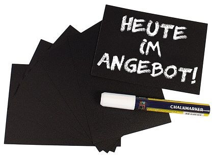 Contacto schrijfbord, zwart DIN A6 set van 20, 7666/006