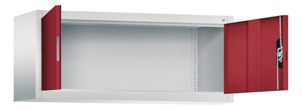 C+P bovenkast Acurado, H500xB1200xD400mm, kleur: lichtgrijs/robijnrood, verzonken handgreep, 9464-000 S10142